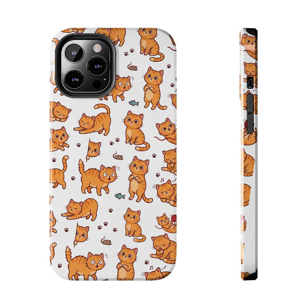 Playful Cats Phone Case – White Edition | Cute Kitten Pattern | iPhone case