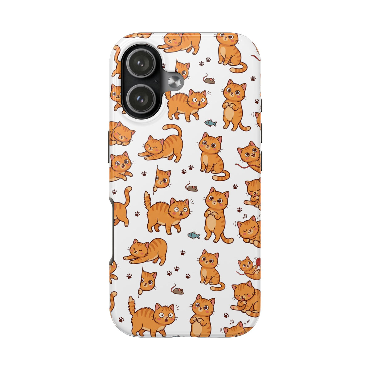 Playful Cats Phone Case – White Edition | Cute Kitten Pattern | iPhone case