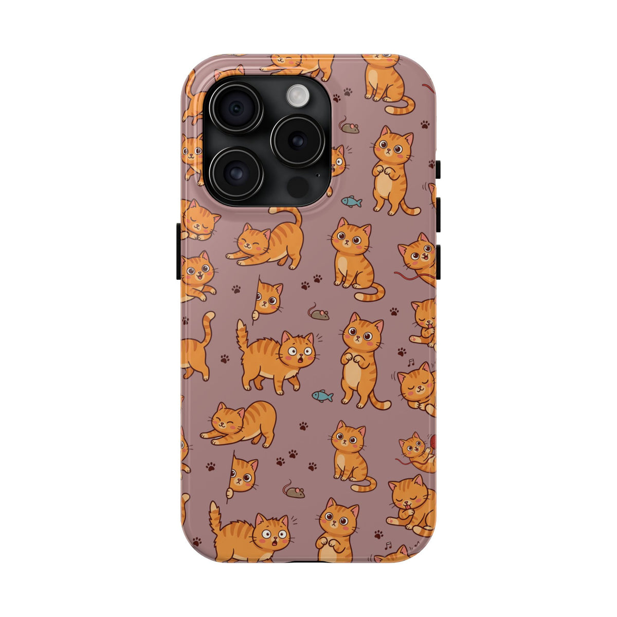 Playful Cats Phone Case – Mocha Edition | Cute Kitten Pattern | iPhone case