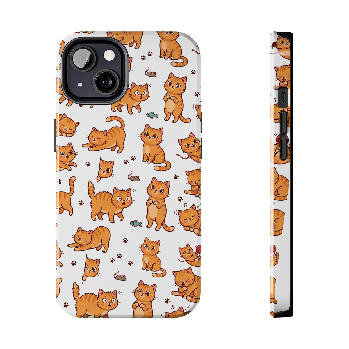 Playful Cats Phone Case – White Edition | Cute Kitten Pattern | iPhone case