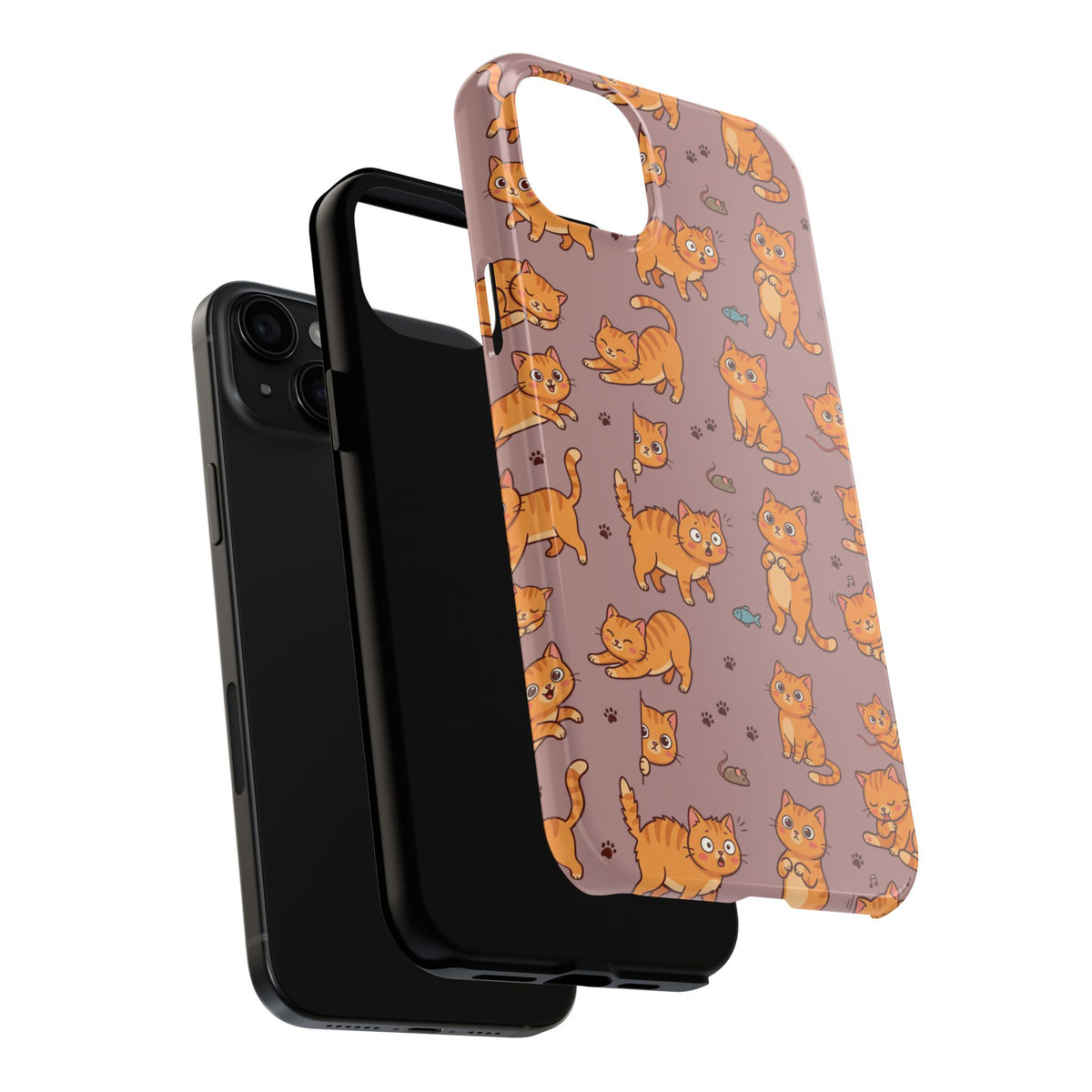 Playful Cats Phone Case – Mocha Edition | Cute Kitten Pattern | iPhone case