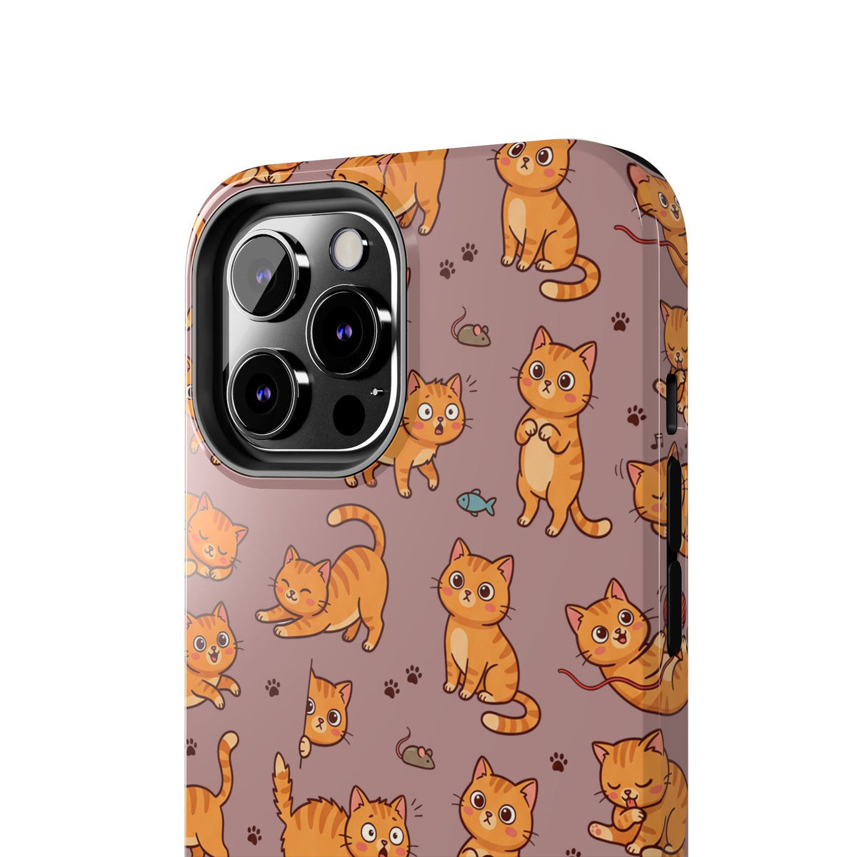 Playful Cats Phone Case – Mocha Edition | Cute Kitten Pattern | iPhone case