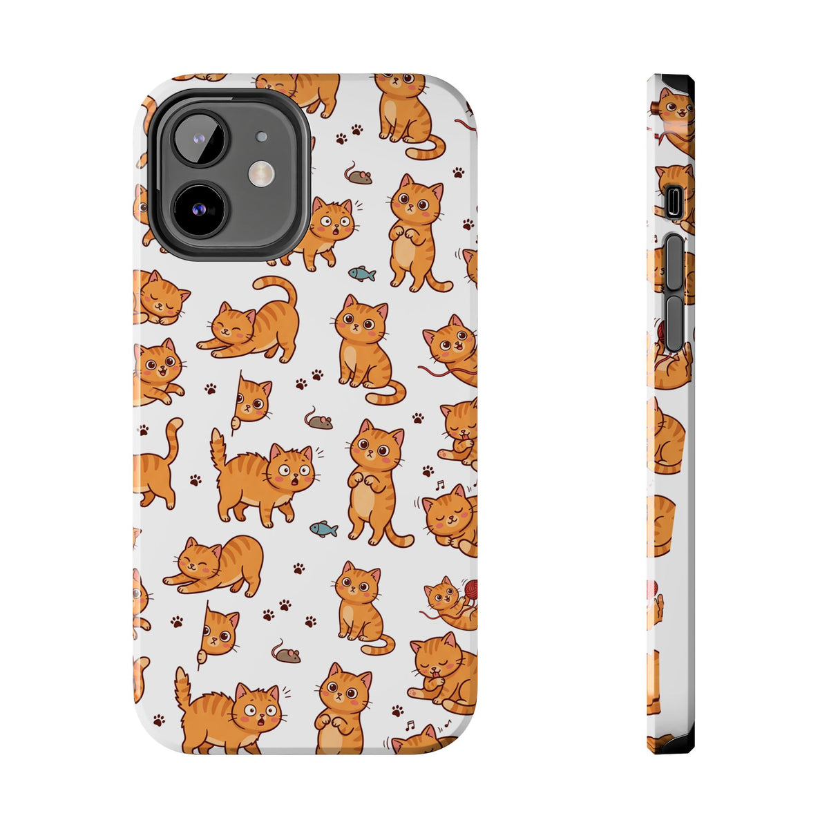 Playful Cats Phone Case – White Edition | Cute Kitten Pattern | iPhone case