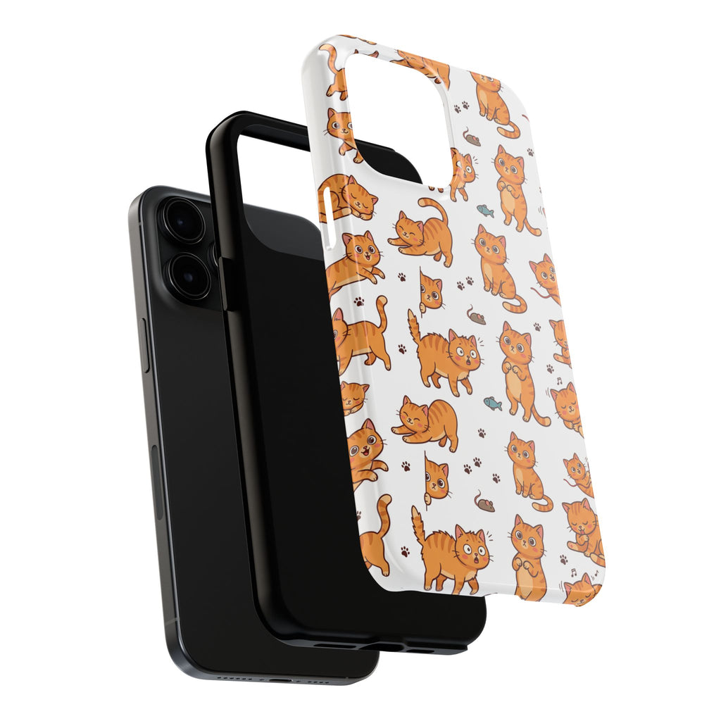 Playful Cats Phone Case – White Edition | Cute Kitten Pattern | iPhone case