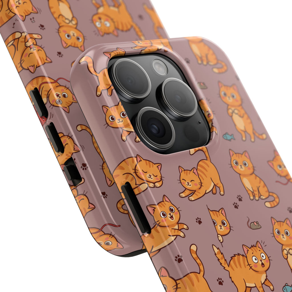 Playful Cats Phone Case – Mocha Edition | Cute Kitten Pattern | iPhone case