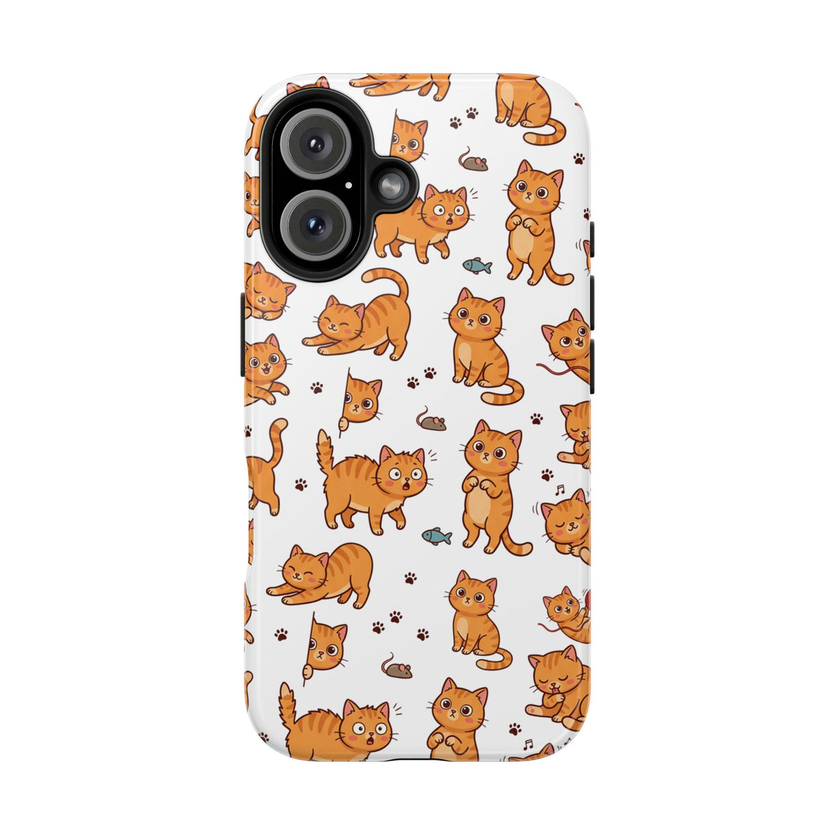 Playful Cats Phone Case – White Edition | Cute Kitten Pattern | iPhone case
