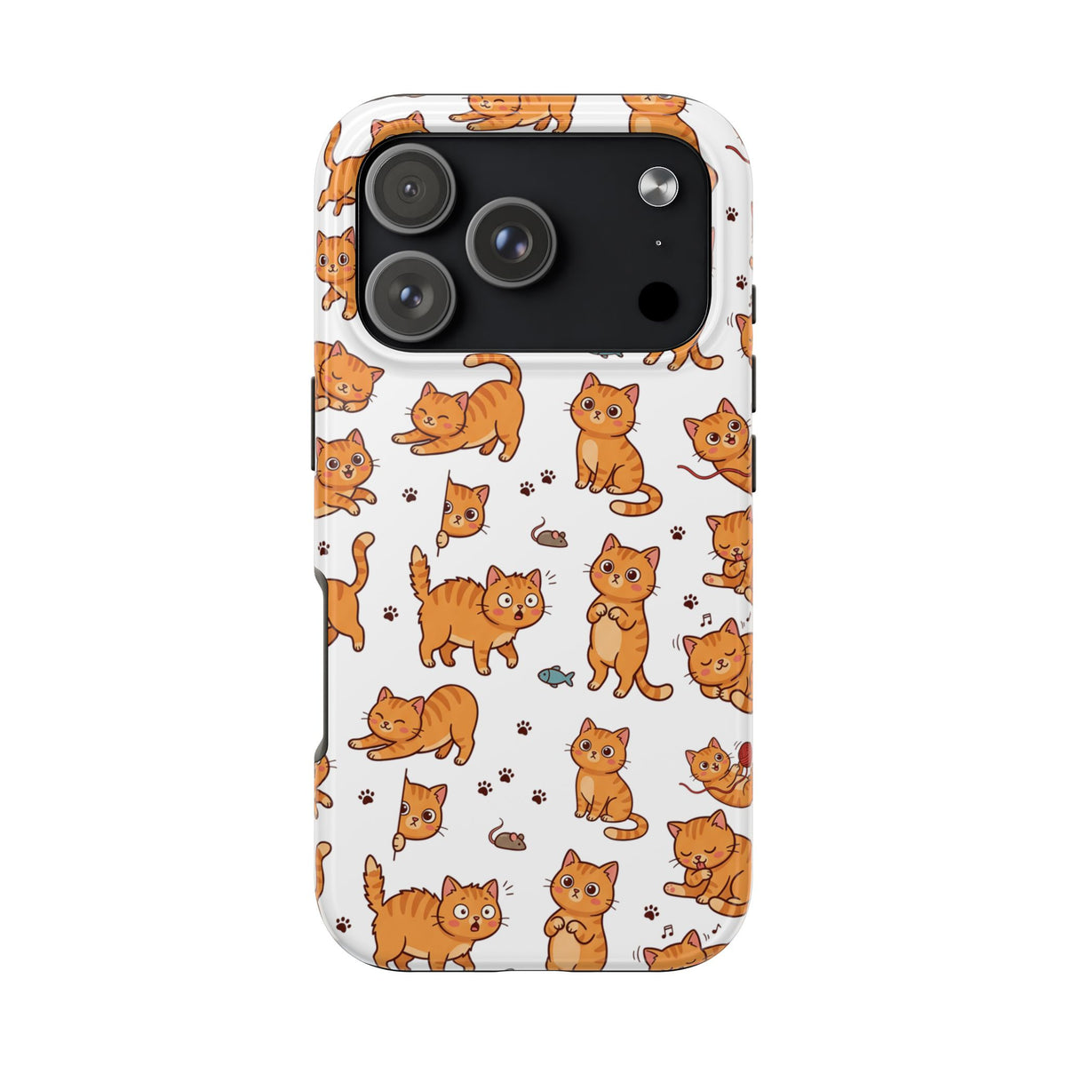 Playful Cats Phone Case – White Edition | Cute Kitten Pattern | iPhone case