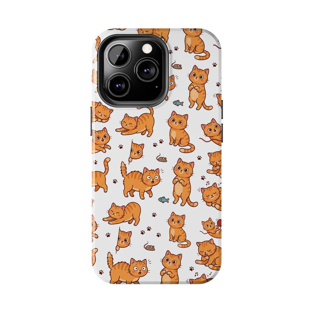 Playful Cats Phone Case – White Edition | Cute Kitten Pattern | iPhone case