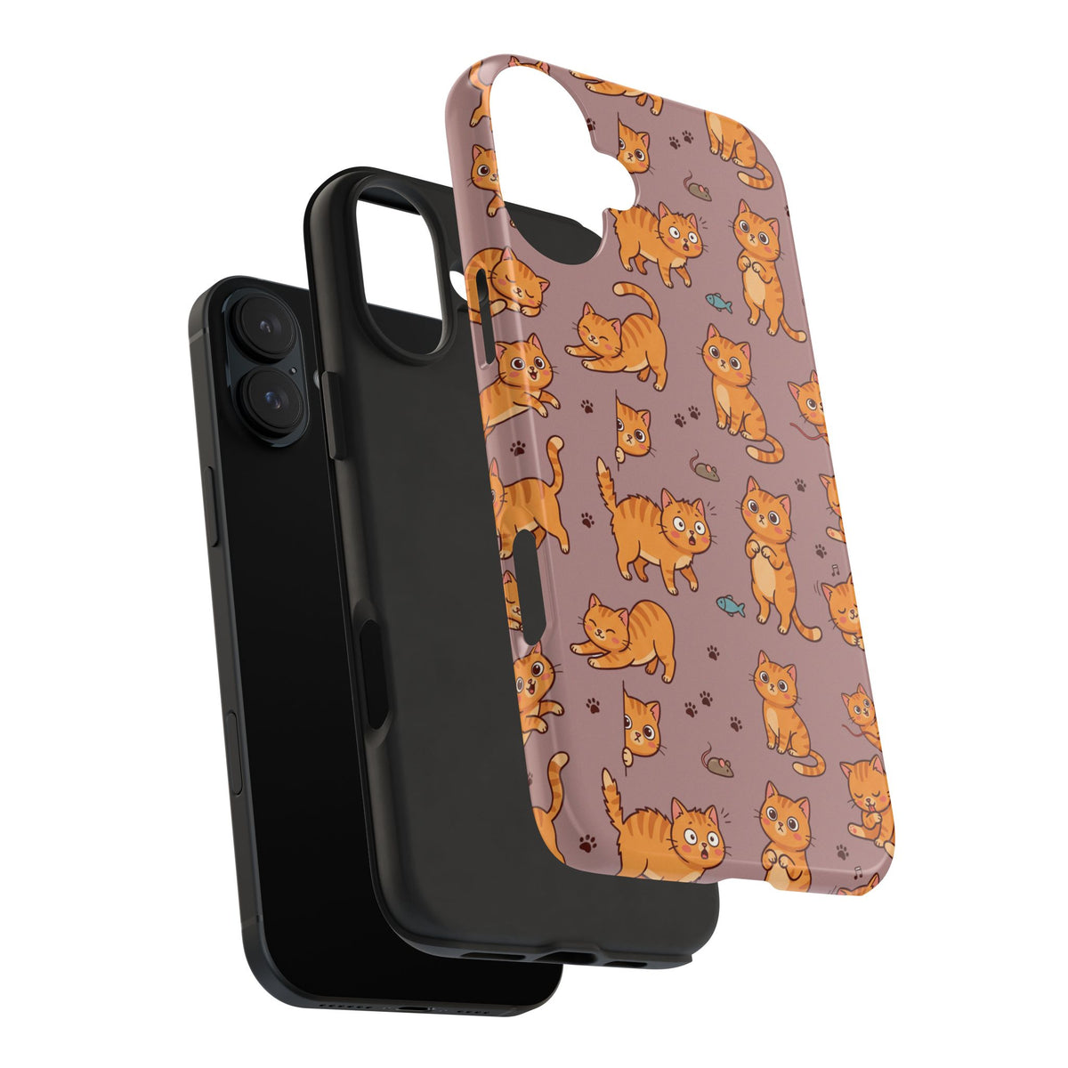 Playful Cats Phone Case – Mocha Edition | Cute Kitten Pattern | iPhone case