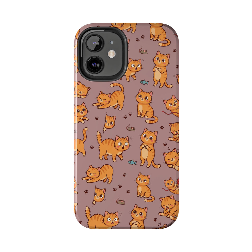 Playful Cats Phone Case – Mocha Edition | Cute Kitten Pattern | iPhone case