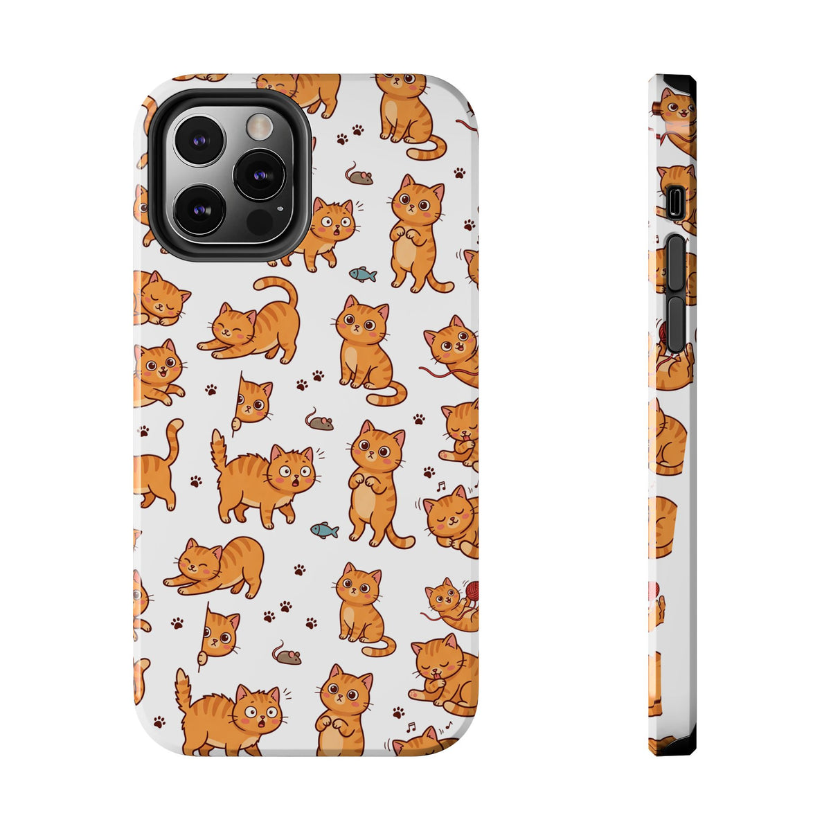 Playful Cats Phone Case – White Edition | Cute Kitten Pattern | iPhone case