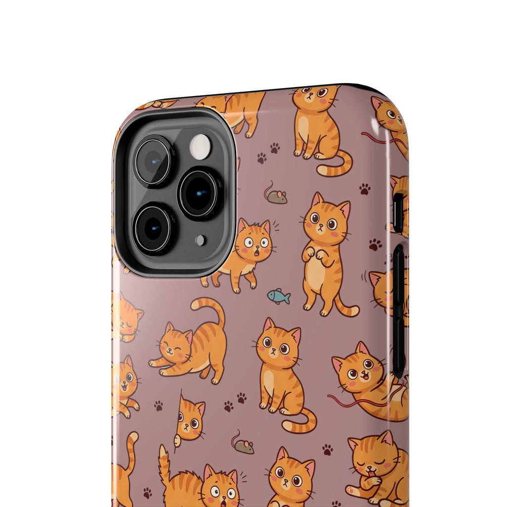 Playful Cats Phone Case – Mocha Edition | Cute Kitten Pattern | iPhone case