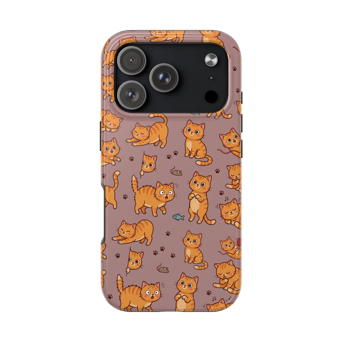 Playful Cats Phone Case – Mocha Edition | Cute Kitten Pattern | iPhone case
