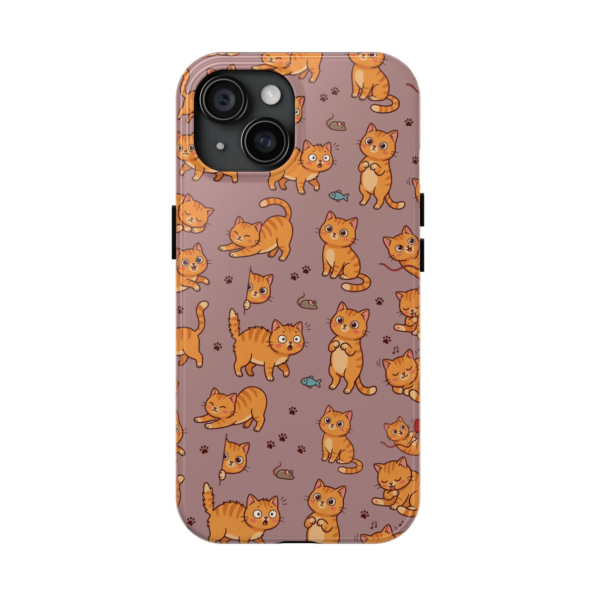 Playful Cats Phone Case – Mocha Edition | Cute Kitten Pattern | iPhone case