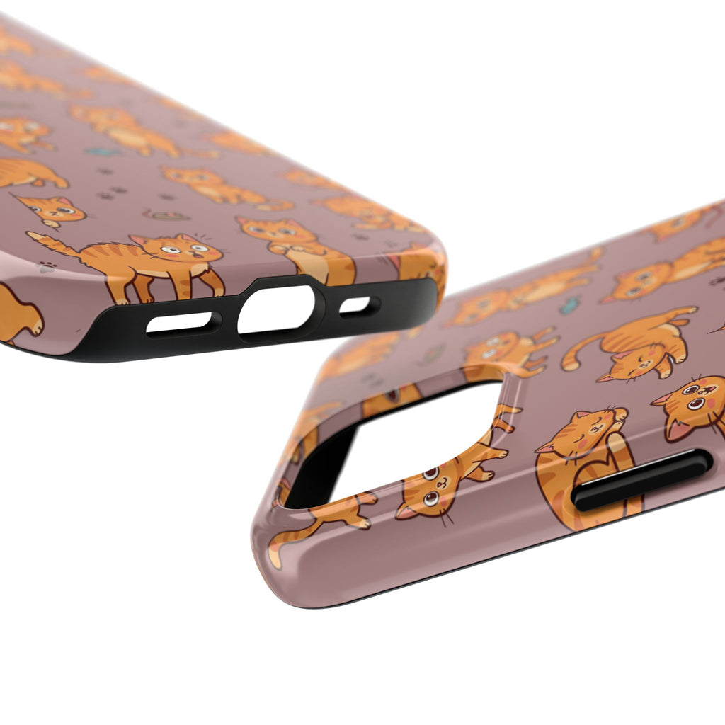 Playful Cats Phone Case – Mocha Edition | Cute Kitten Pattern | iPhone case