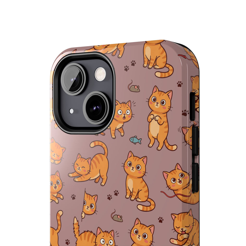 Playful Cats Phone Case – Mocha Edition | Cute Kitten Pattern | iPhone case