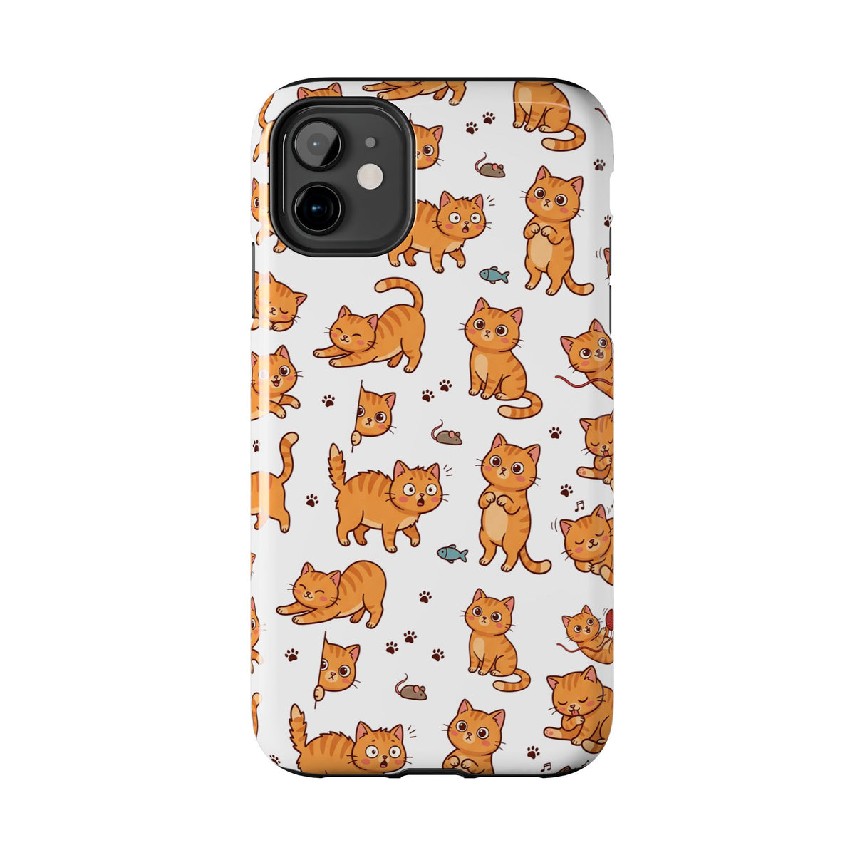 Playful Cats Phone Case – White Edition | Cute Kitten Pattern | iPhone case