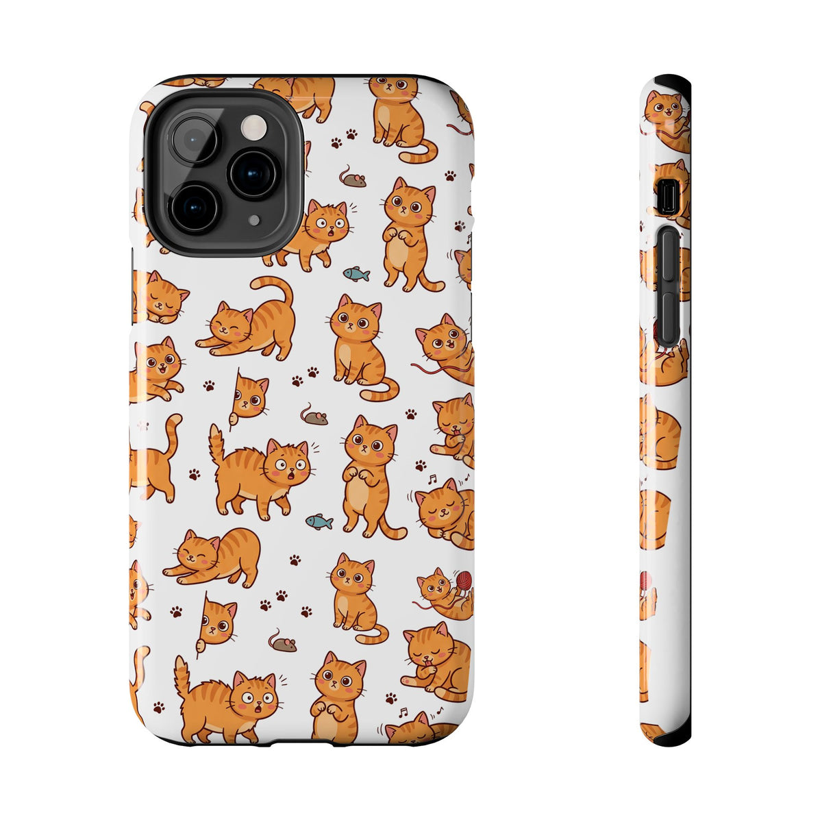 Playful Cats Phone Case – White Edition | Cute Kitten Pattern | iPhone case