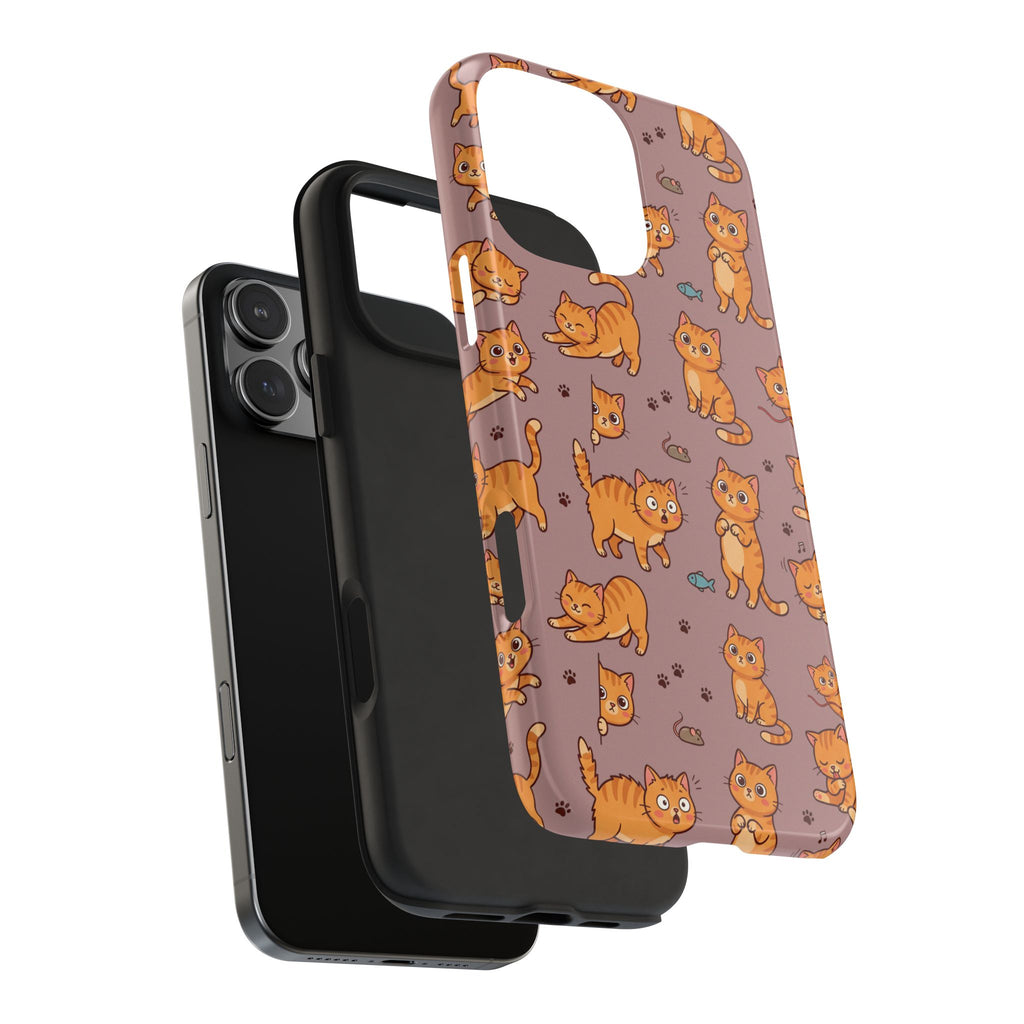Playful Cats Phone Case – Mocha Edition | Cute Kitten Pattern | iPhone case
