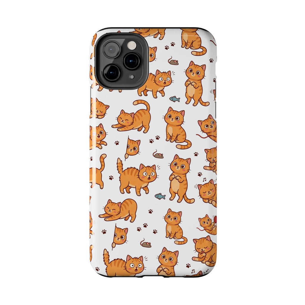 Playful Cats Phone Case – White Edition | Cute Kitten Pattern | iPhone case