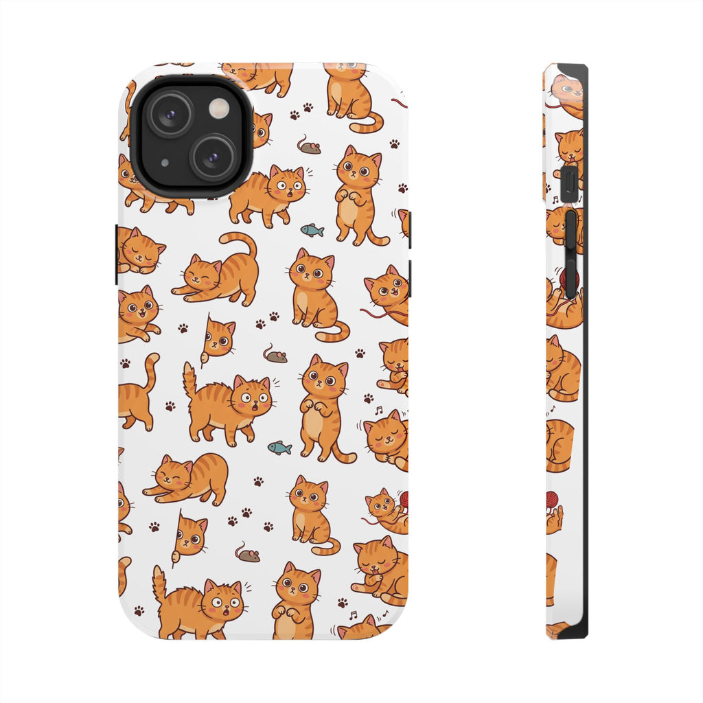 Playful Cats Phone Case – White Edition | Cute Kitten Pattern | iPhone case