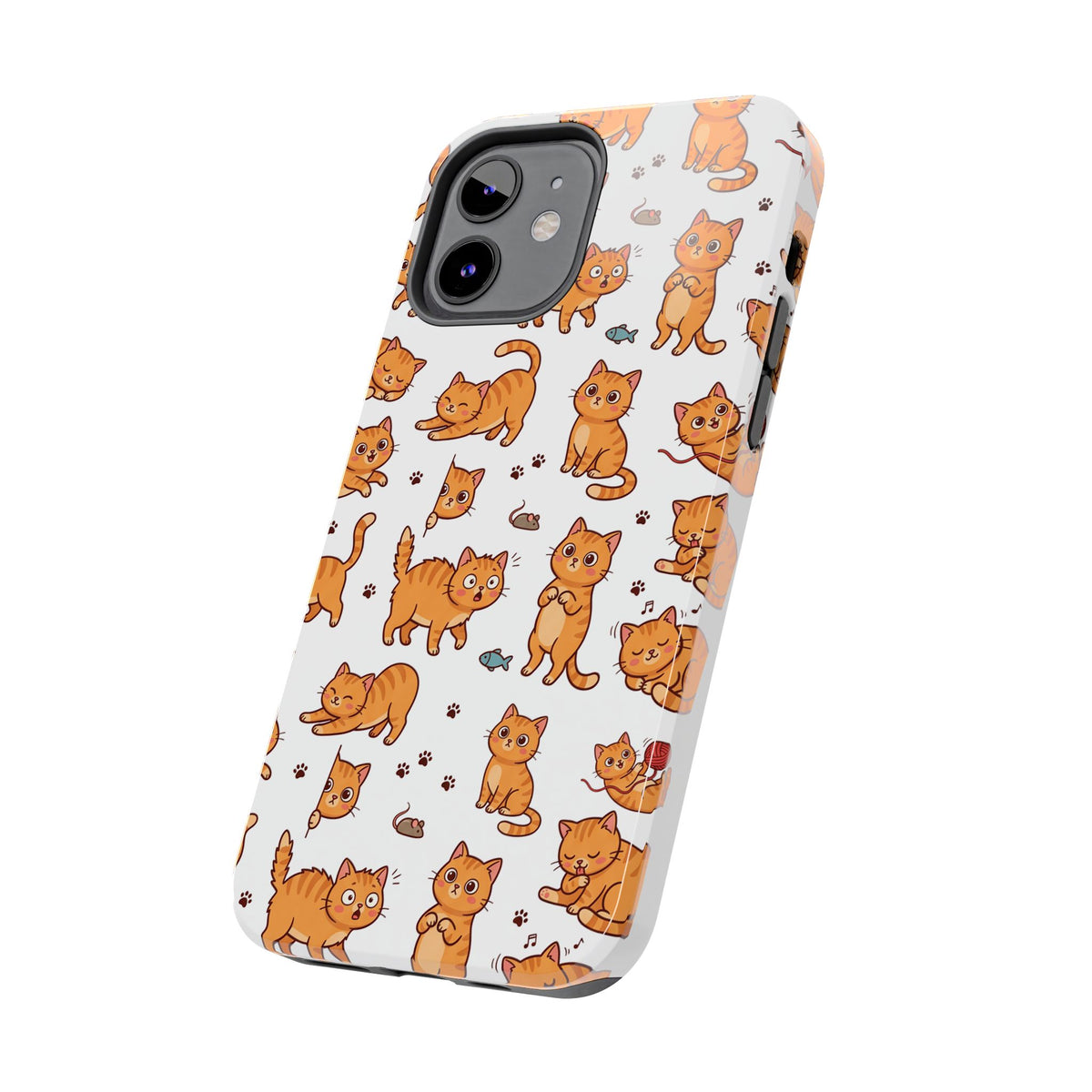 Playful Cats Phone Case – White Edition | Cute Kitten Pattern | iPhone case