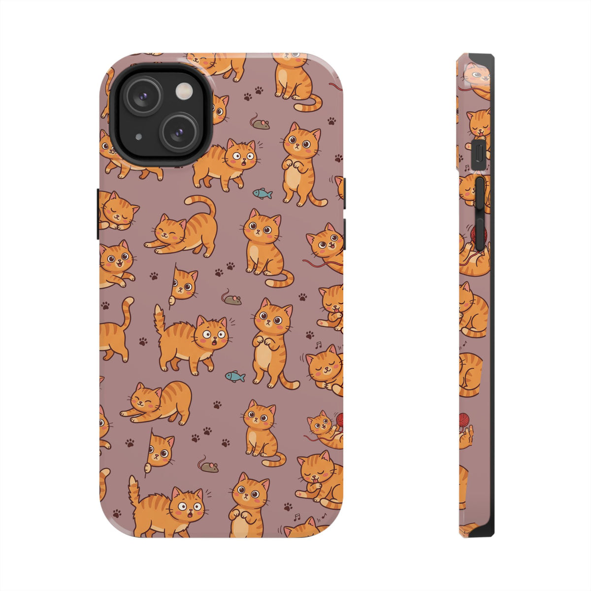 Playful Cats Phone Case – Mocha Edition | Cute Kitten Pattern | iPhone case