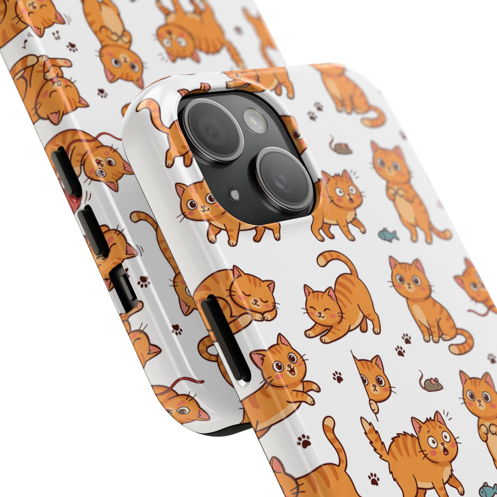Playful Cats Phone Case – White Edition | Cute Kitten Pattern | iPhone case