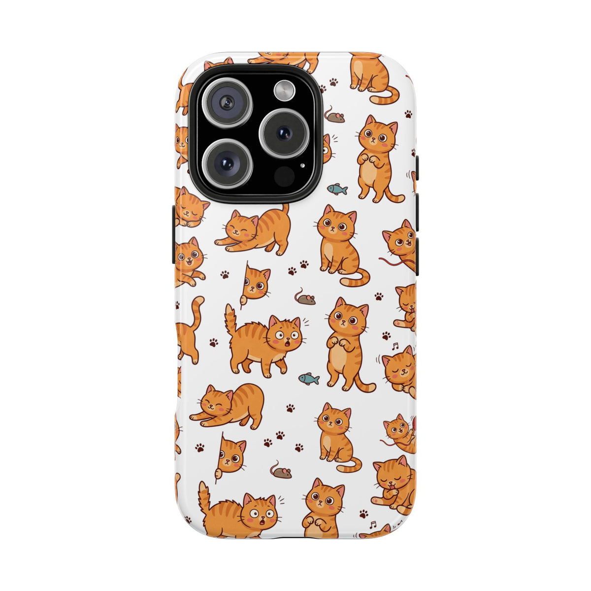 Playful Cats Phone Case – White Edition | Cute Kitten Pattern | iPhone case