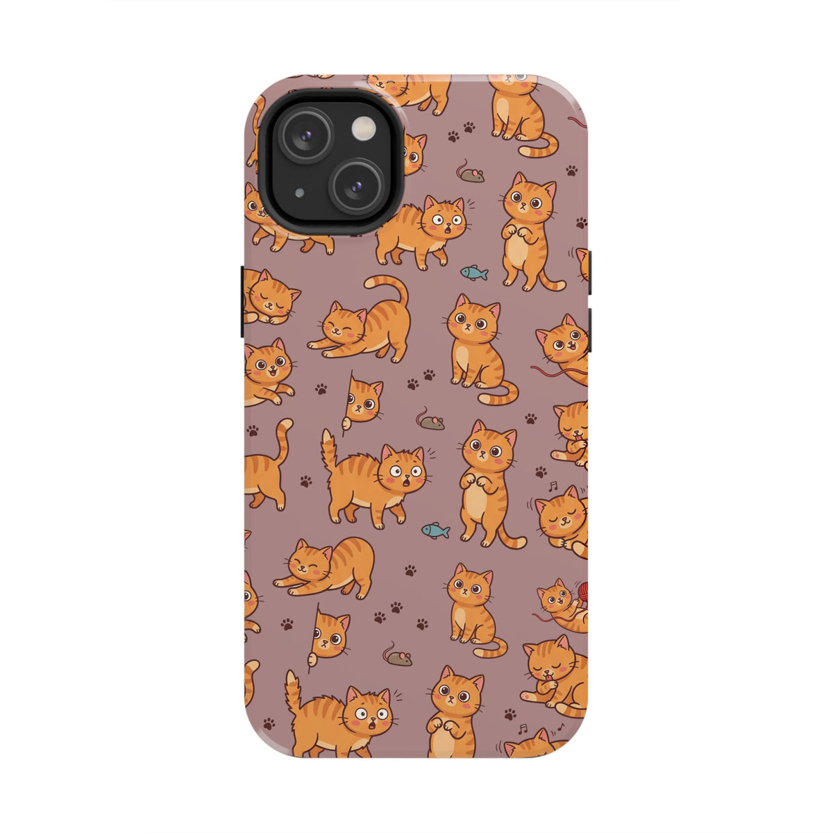 Playful Cats Phone Case – Mocha Edition | Cute Kitten Pattern | iPhone case