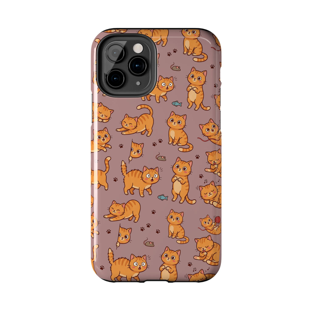 Playful Cats Phone Case – Mocha Edition | Cute Kitten Pattern | iPhone case