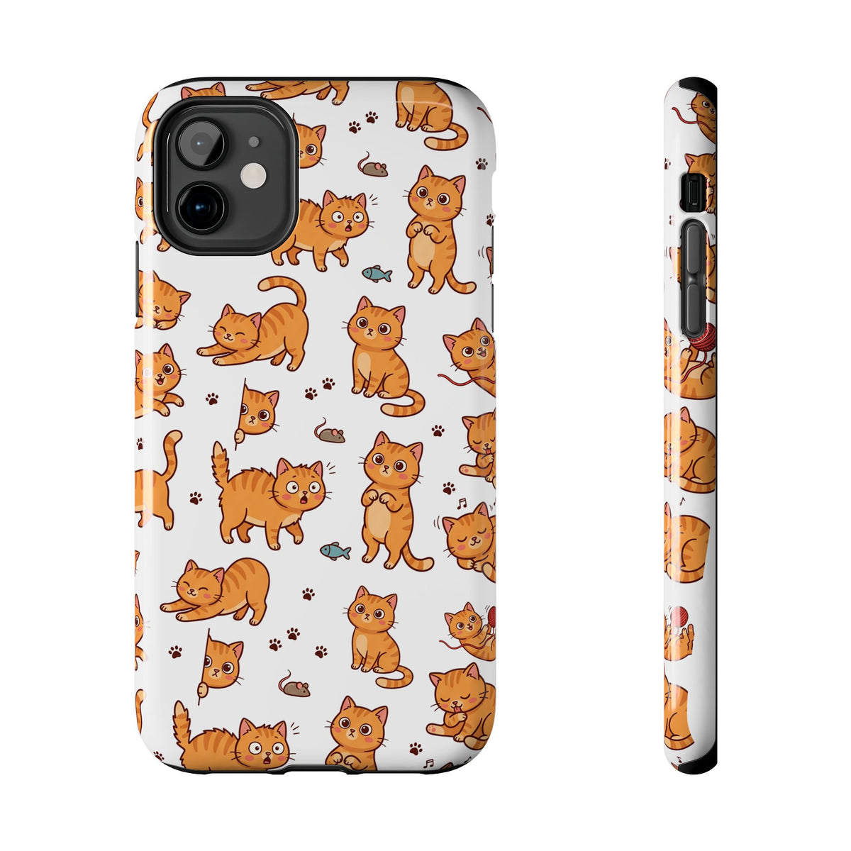 Playful Cats Phone Case – White Edition | Cute Kitten Pattern | iPhone case