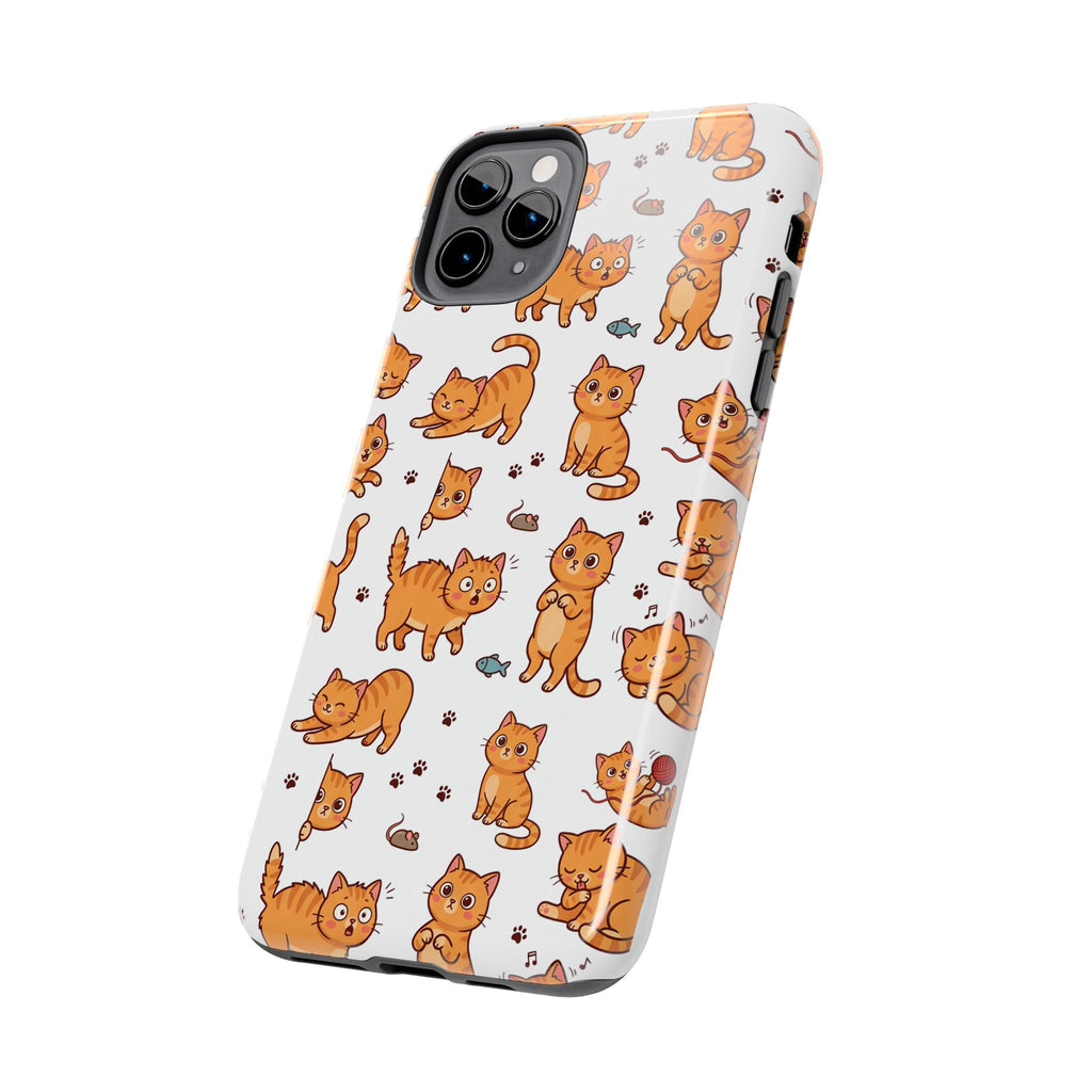Playful Cats Phone Case – White Edition | Cute Kitten Pattern | iPhone case