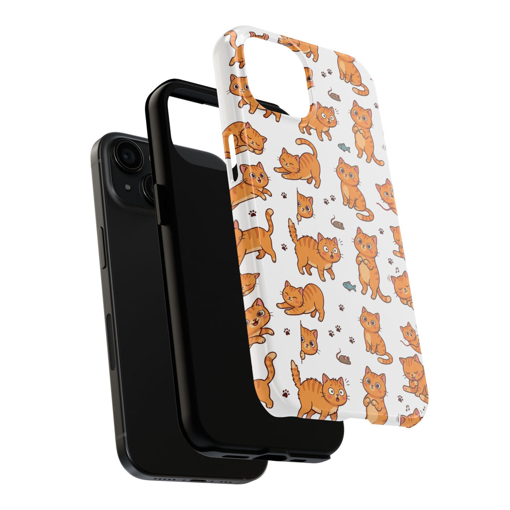 Playful Cats Phone Case – White Edition | Cute Kitten Pattern | iPhone case