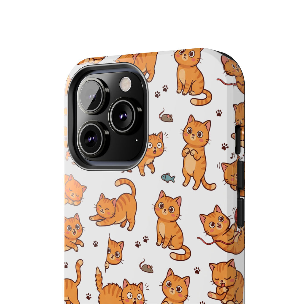 Playful Cats Phone Case – White Edition | Cute Kitten Pattern | iPhone case