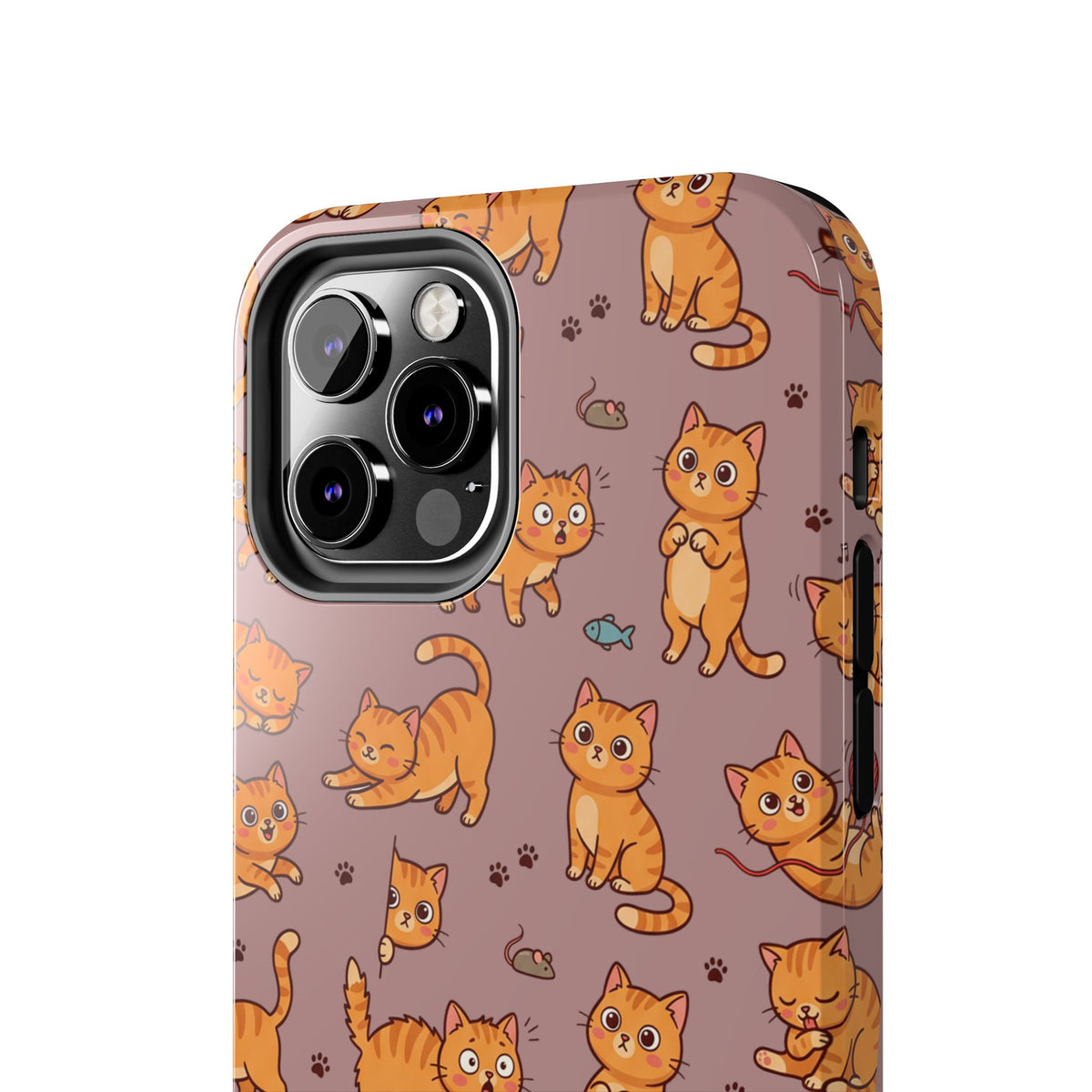 Playful Cats Phone Case – Mocha Edition | Cute Kitten Pattern | iPhone case