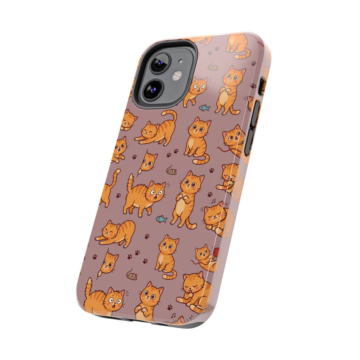 Playful Cats Phone Case – Mocha Edition | Cute Kitten Pattern | iPhone case