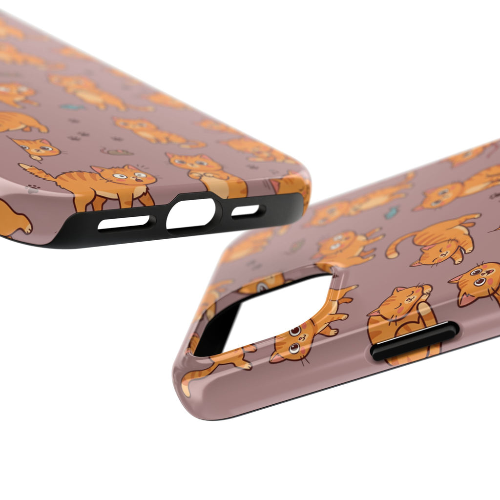 Playful Cats Phone Case – Mocha Edition | Cute Kitten Pattern | iPhone case