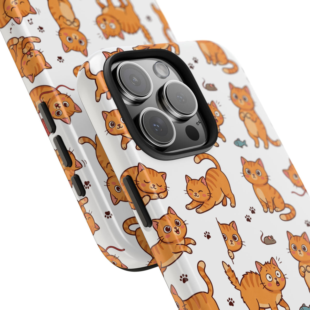 Playful Cats Phone Case – White Edition | Cute Kitten Pattern | iPhone case
