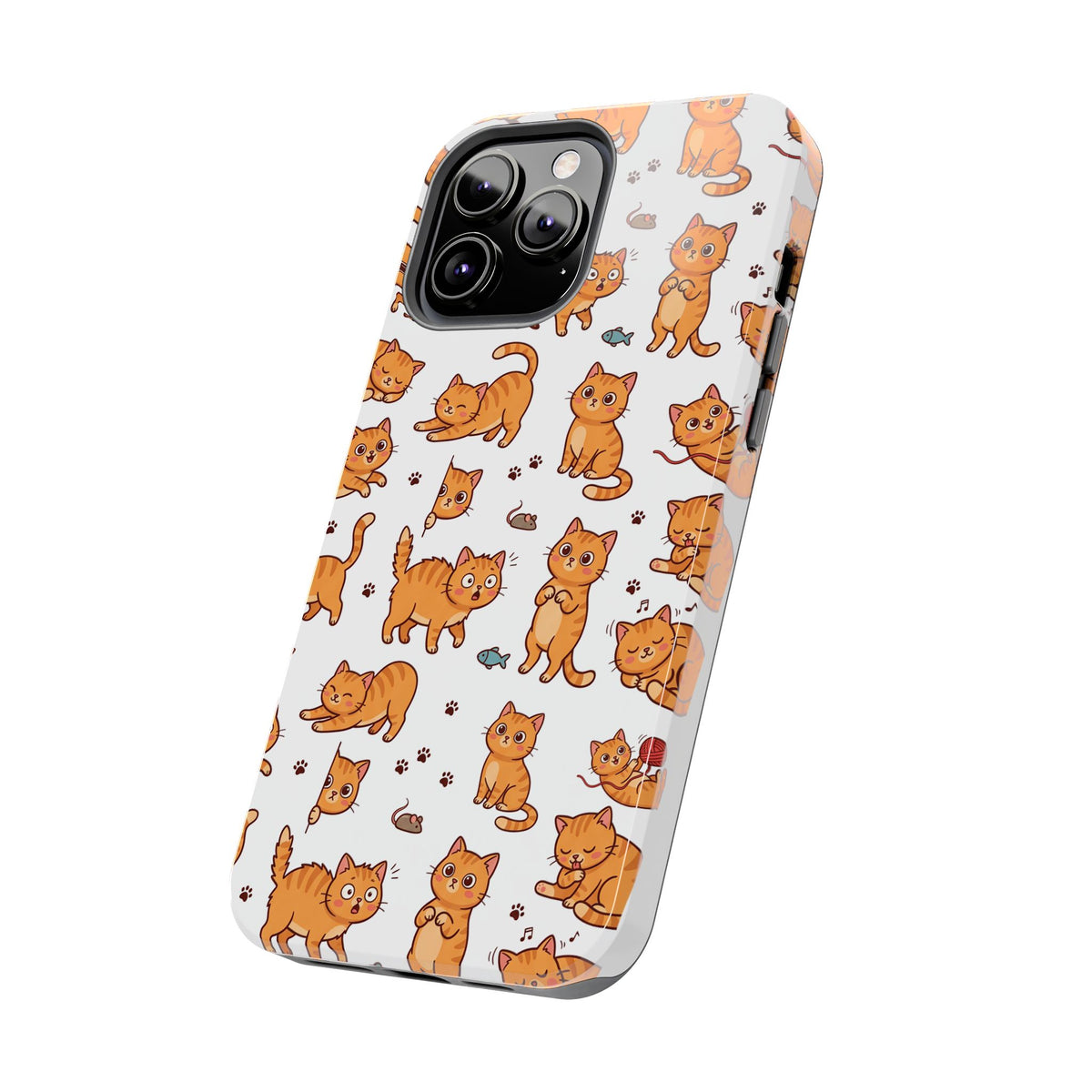 Playful Cats Phone Case – White Edition | Cute Kitten Pattern | iPhone case
