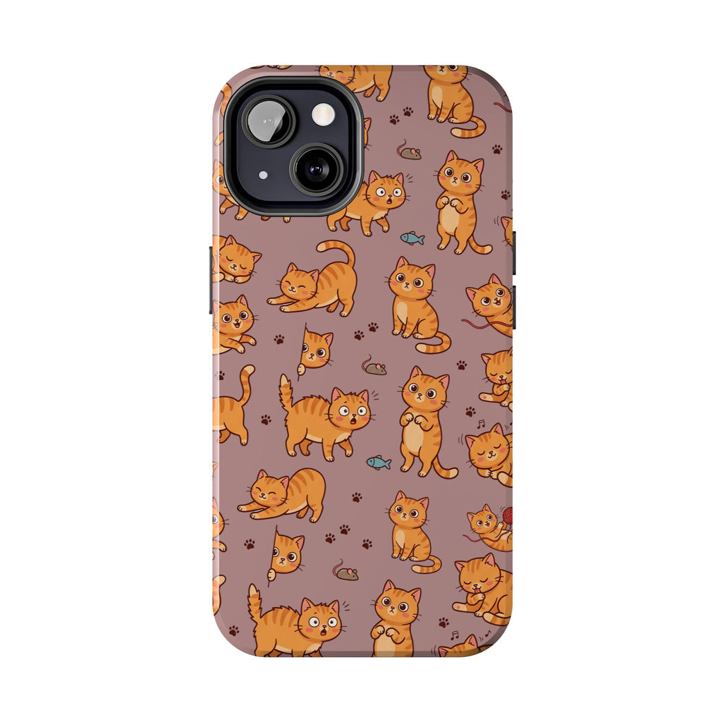 Playful Cats Phone Case – Mocha Edition | Cute Kitten Pattern | iPhone case
