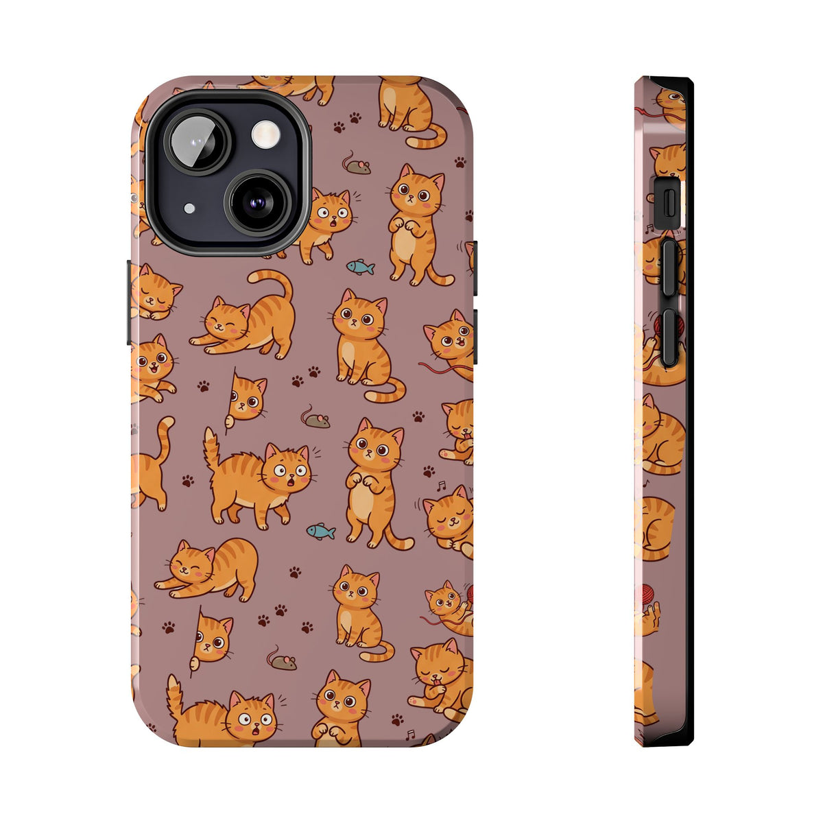 Playful Cats Phone Case – Mocha Edition | Cute Kitten Pattern | iPhone case