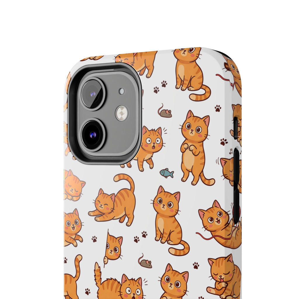 Playful Cats Phone Case – White Edition | Cute Kitten Pattern | iPhone case