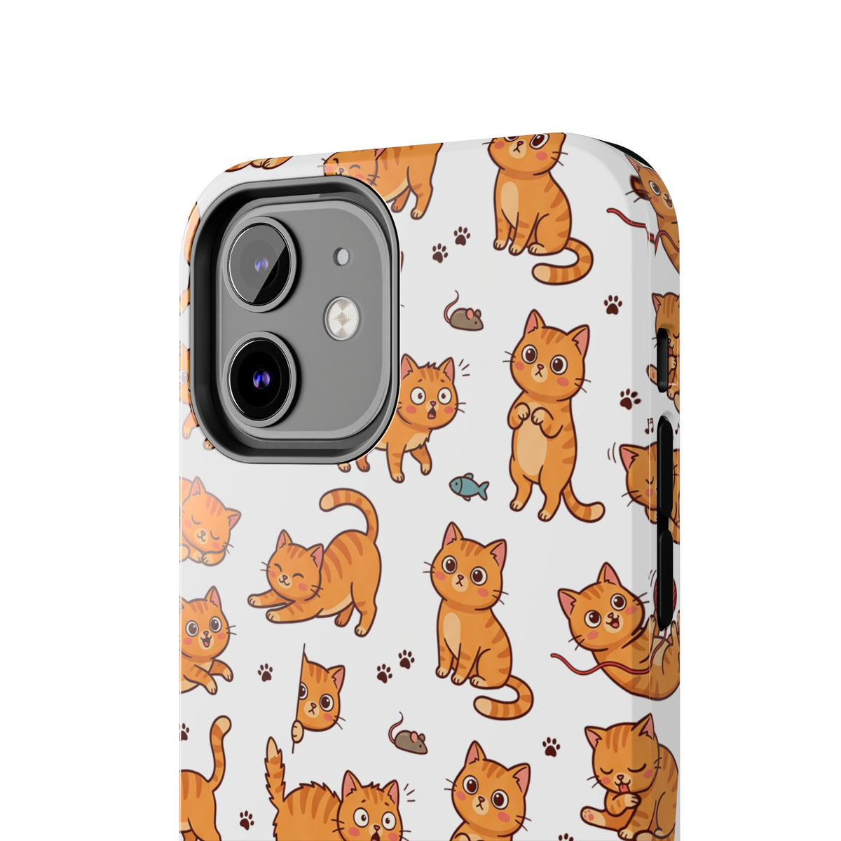 Playful Cats Phone Case – White Edition | Cute Kitten Pattern | iPhone case