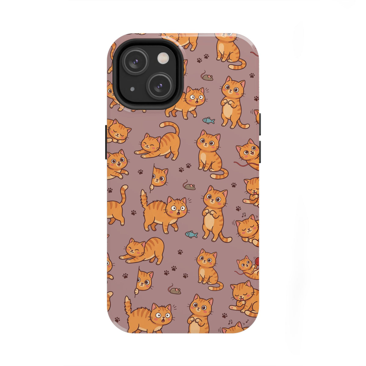 Playful Cats Phone Case – Mocha Edition | Cute Kitten Pattern | iPhone case