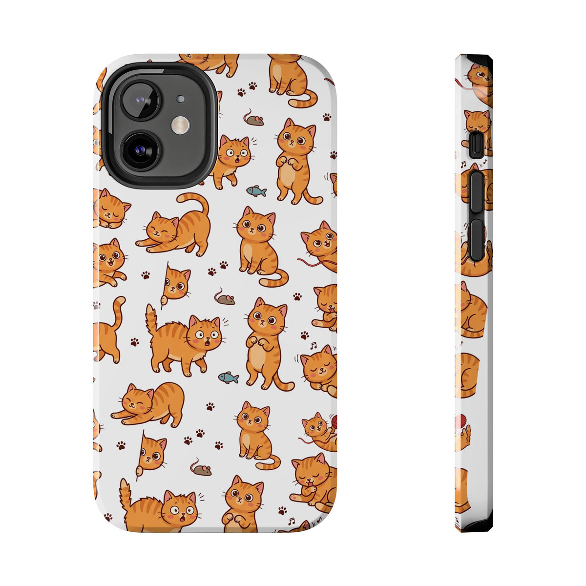 Playful Cats Phone Case – White Edition | Cute Kitten Pattern | iPhone case