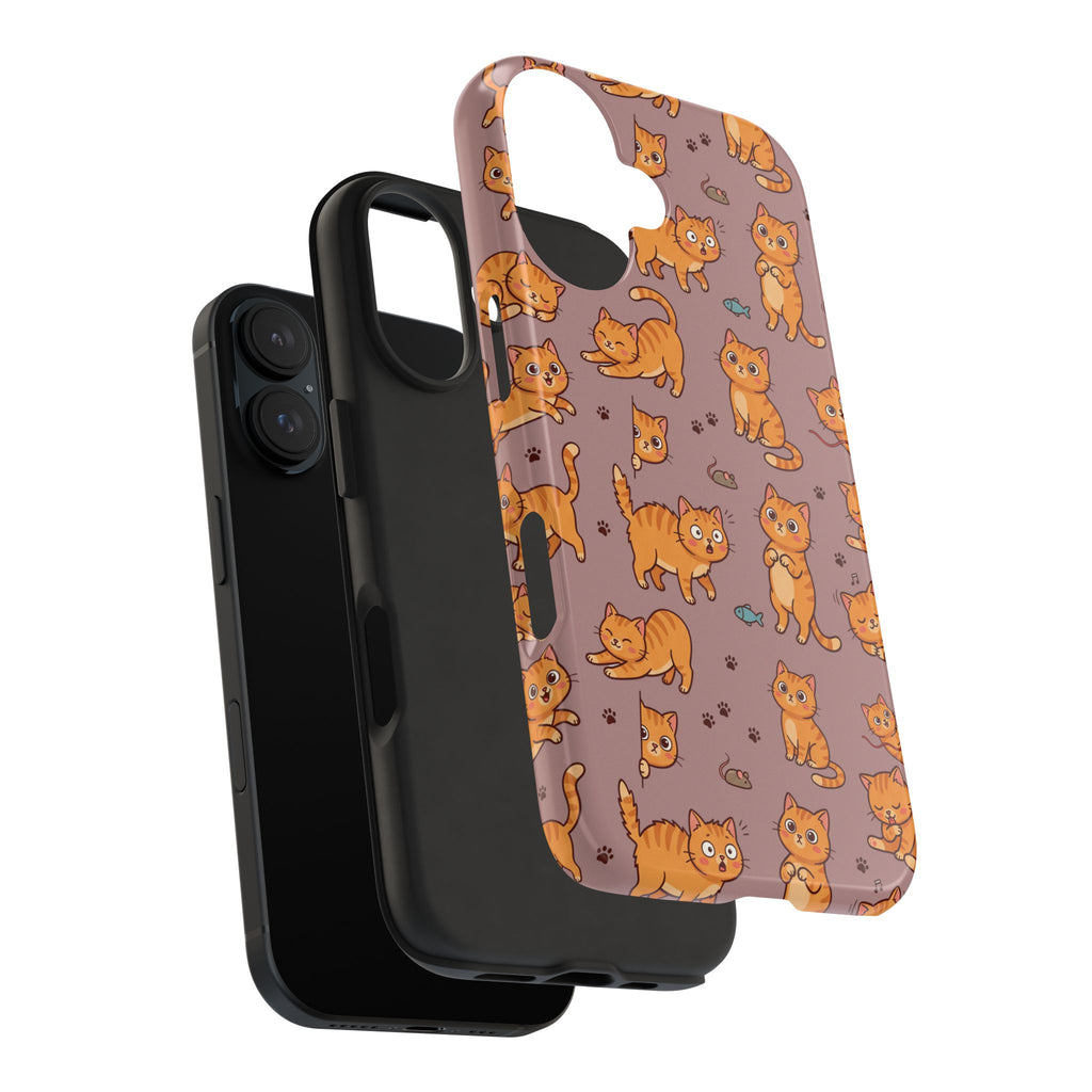 Playful Cats Phone Case – Mocha Edition | Cute Kitten Pattern | iPhone case