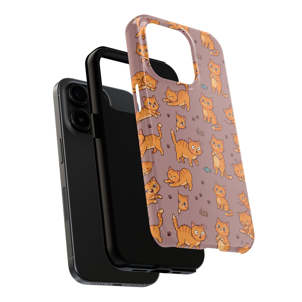 Playful Cats Phone Case – Mocha Edition | Cute Kitten Pattern | iPhone case