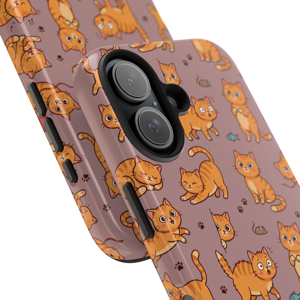 Playful Cats Phone Case – Mocha Edition | Cute Kitten Pattern | iPhone case
