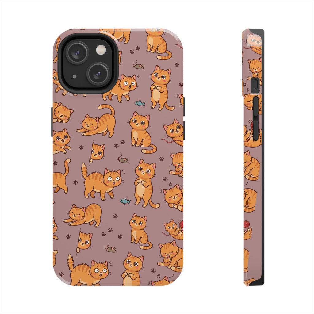 Playful Cats Phone Case – Mocha Edition | Cute Kitten Pattern | iPhone case